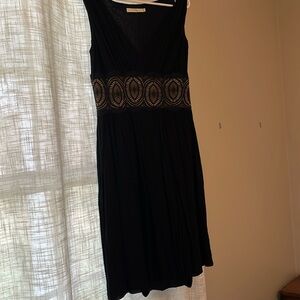 Black dress with brown cutout detail